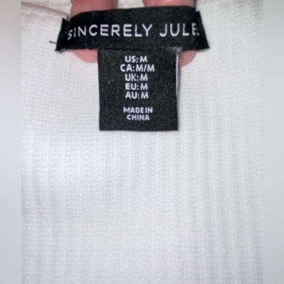 Women Sincerely Jules white‎ squared neckline long sleeves Top size medium - Picture 5 of 8